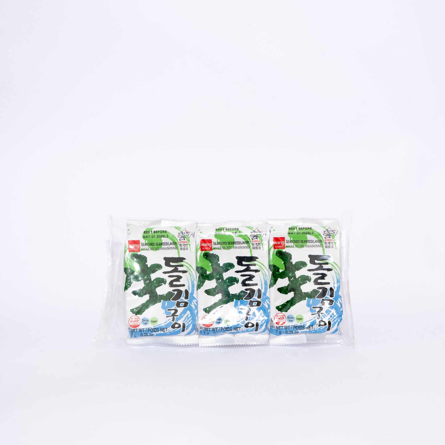 Wang Seasoned Seaweed Laver Snack 7g x3